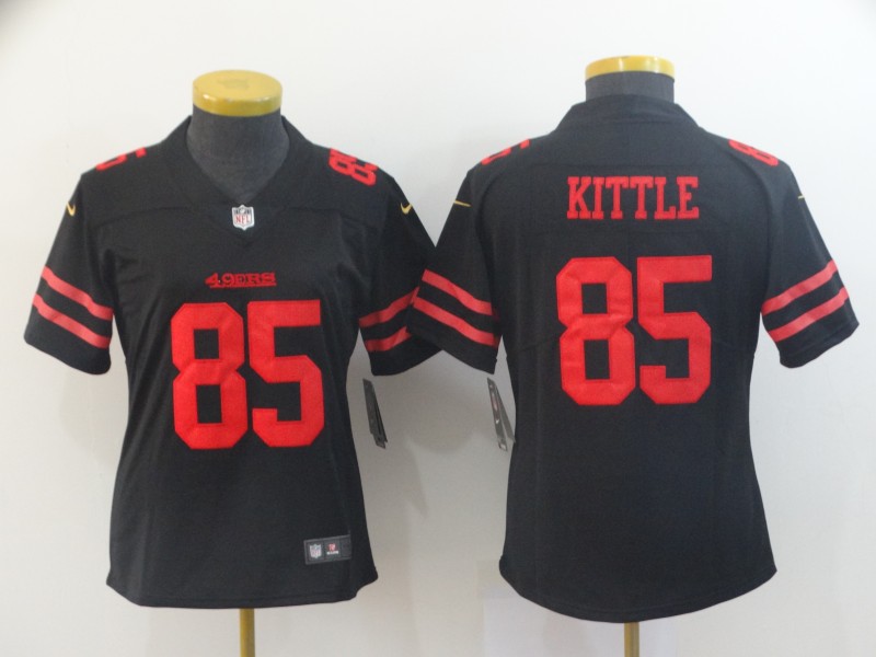 Women San Francisco 49ers #85 Kittle black Nike Vapor Untouchable Limited Player NFL Jerseys->youth nfl jersey->Youth Jersey